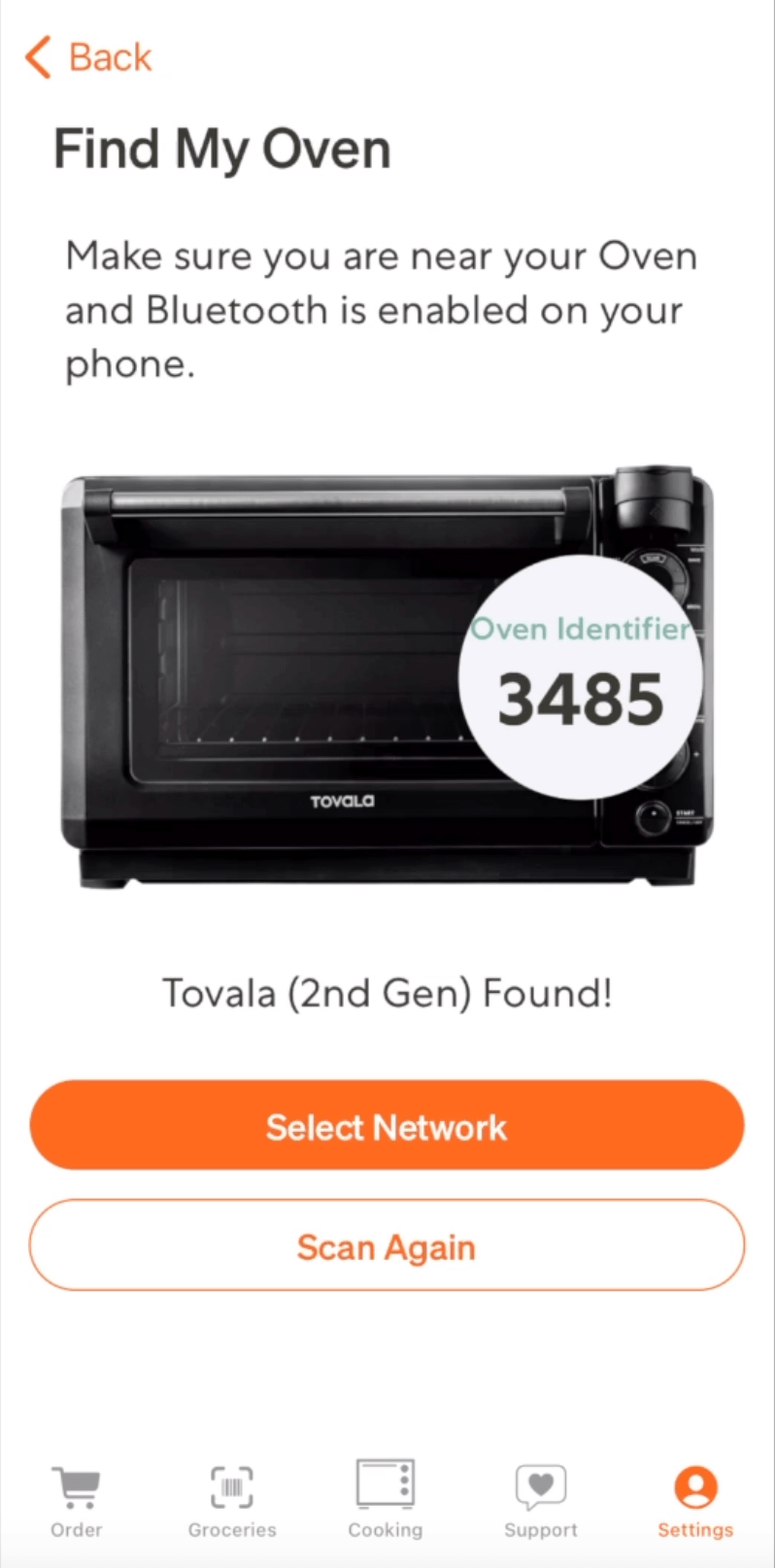 Oven WiFi Connection Guide for iOS & iPhone Tovala Support