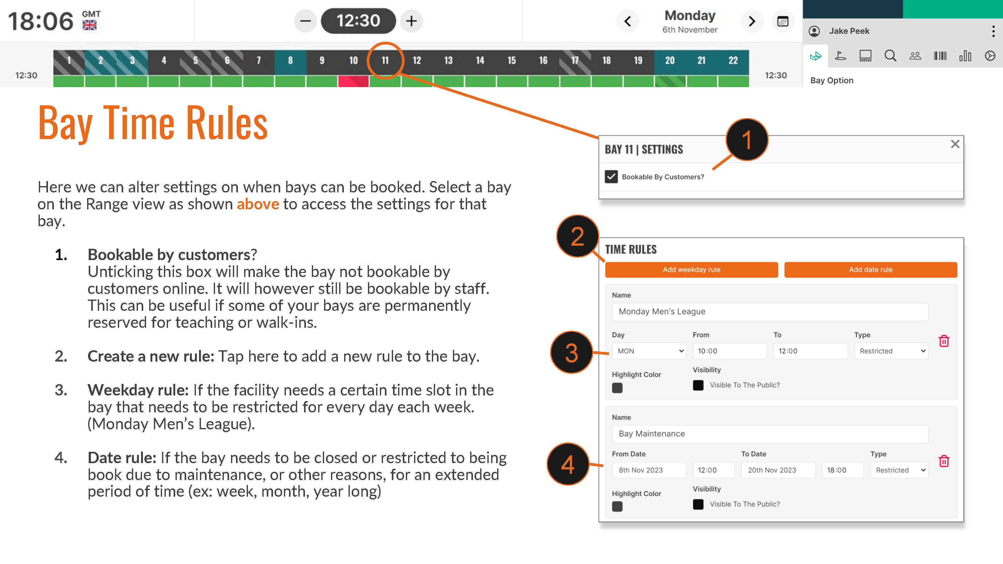 Bay Time Rules In Booking & Payments Golf