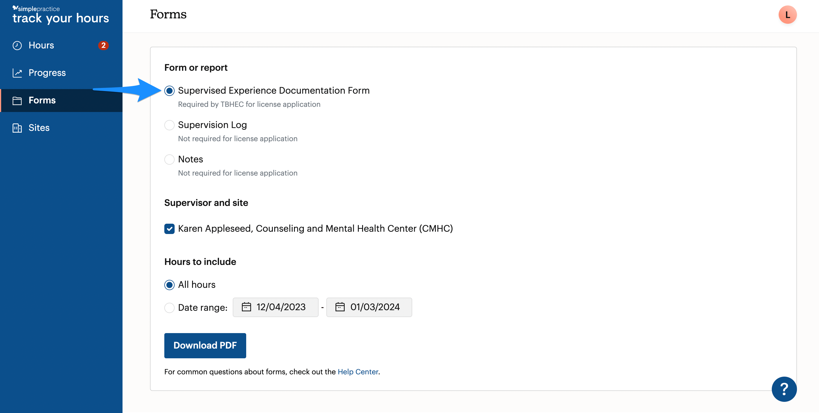 Getting started with your Texas LPC account TrackYourHours