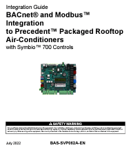 LCU Precedent Symbio 700 BACnet/Modbus Integration Guide – Trane