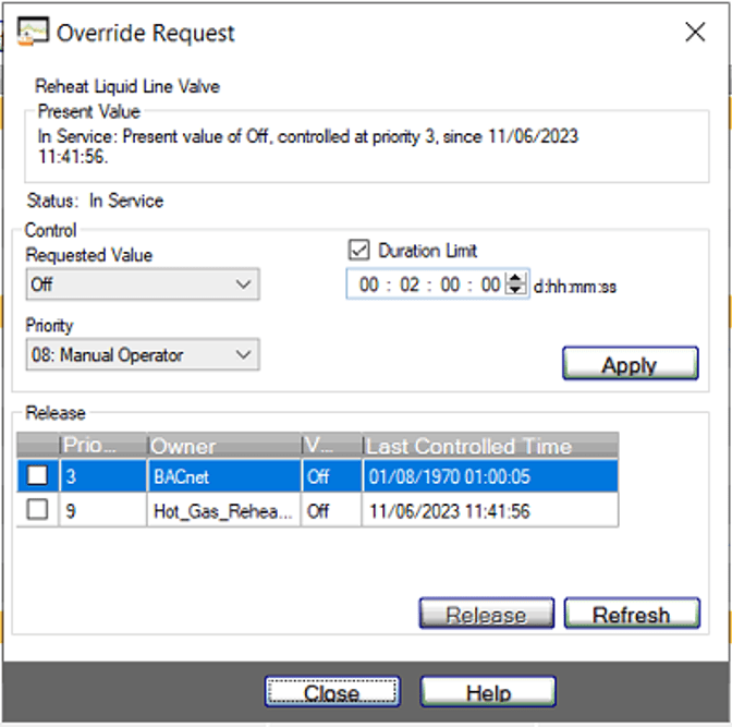 How to determine what's controlling a custom point with Tracer TU