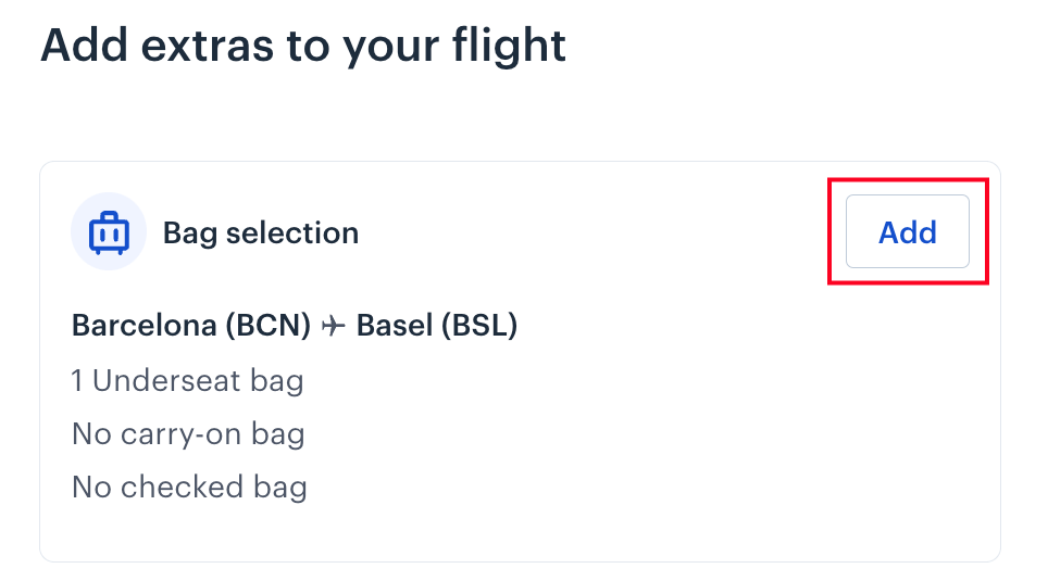 Add extra carryon or checked baggage to a flight Help center