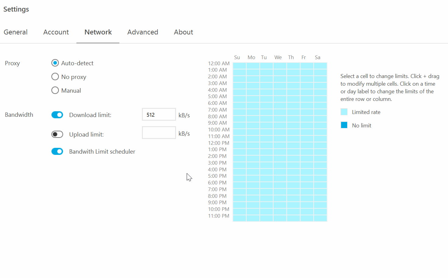 Set and schedule bandwidth limits Tresorit Knowledge Base