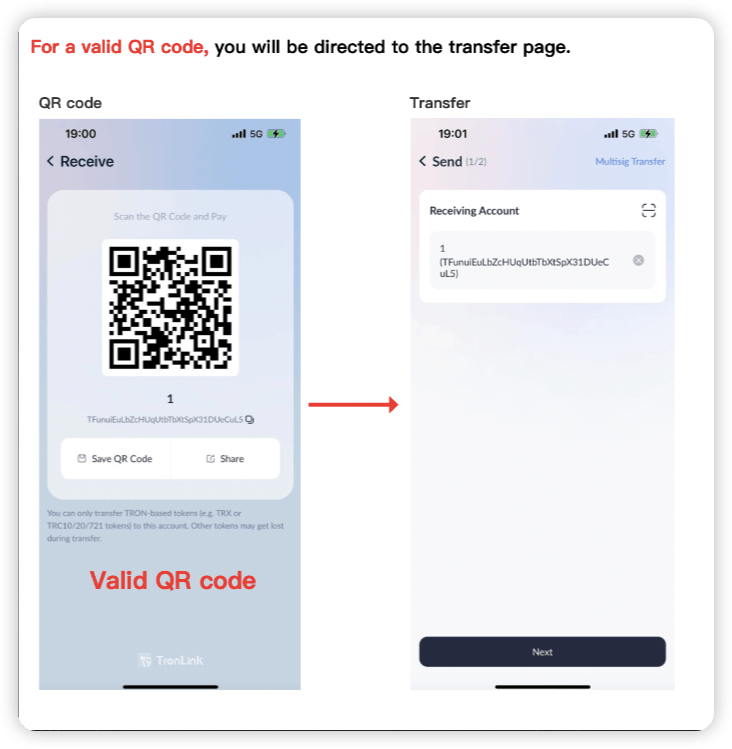 Fake QR code scam TronLink Support