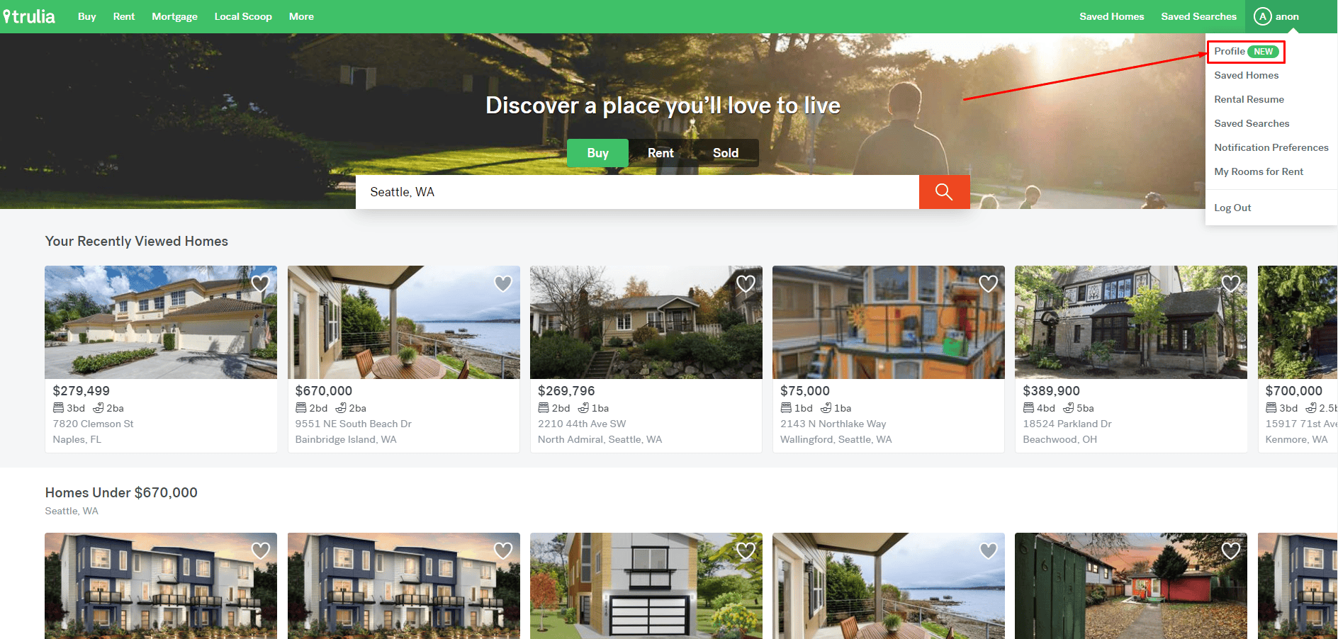 How do I update my email address or password? trulia