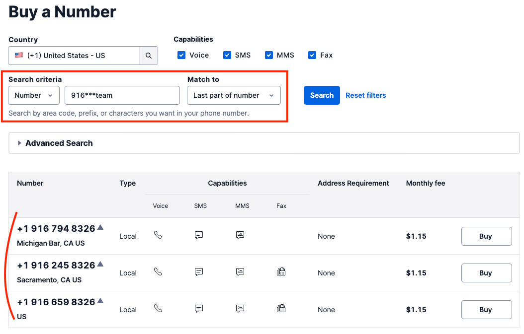 How to Search for and Buy a Twilio Phone Number from Console Twilio
