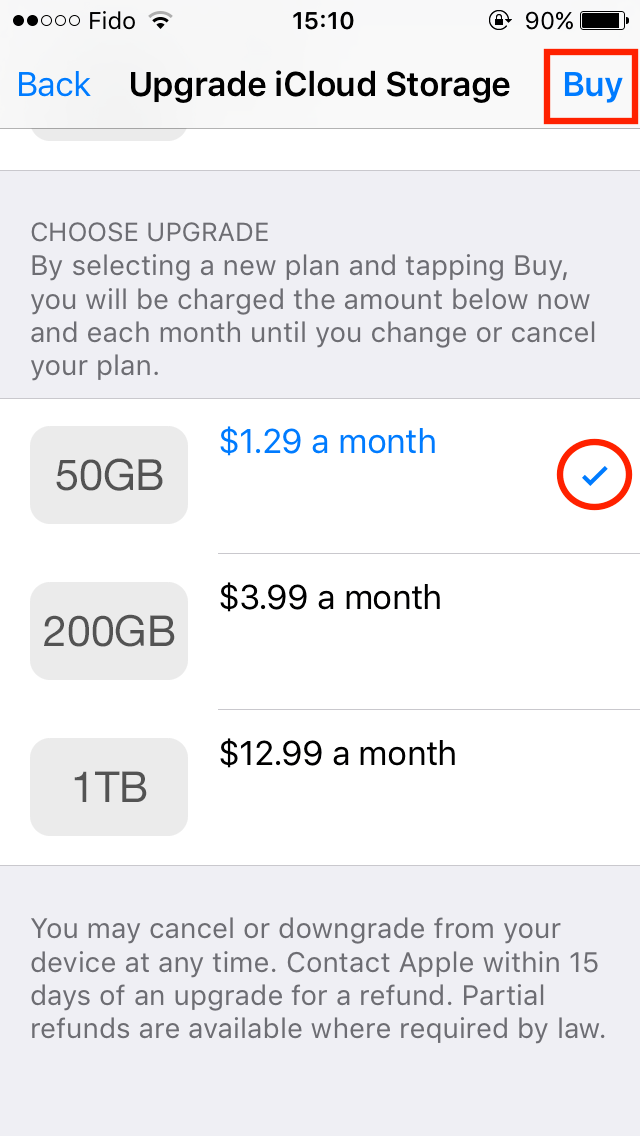 Purchasing additional iCloud storage ITS Virtual Helpdesk