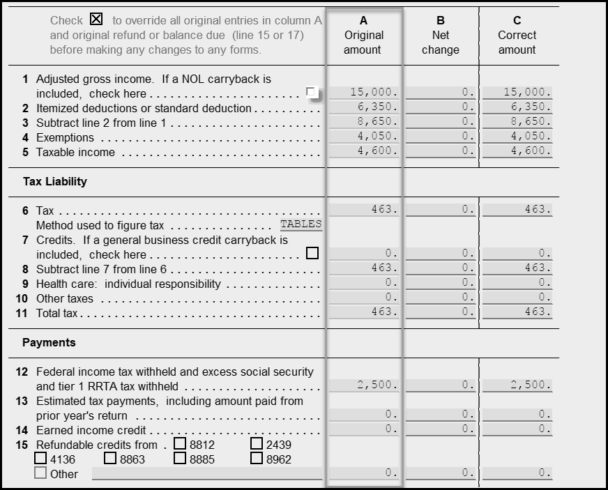 Filing 1040X Amended Individual Tax Return UltimateTax