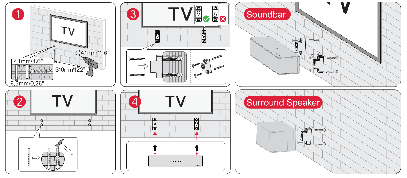 How to Install the Poseidon D70 Soundbar Wall Mount? – Ultimea