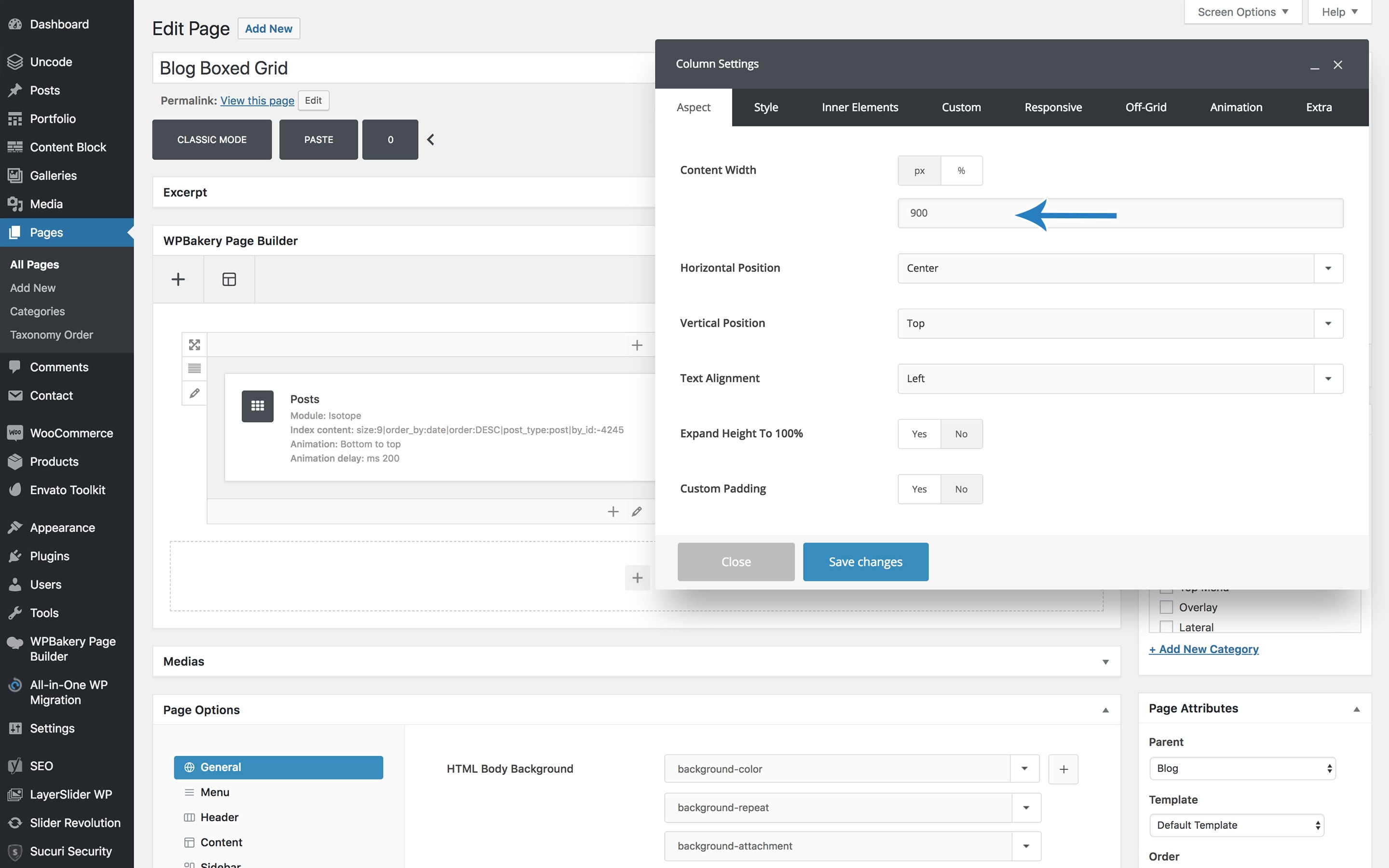 Page elements with WPBakery Page Builder Uncode Theme Documentation