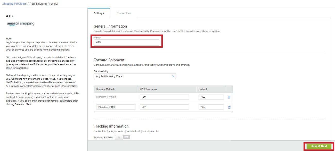 Integration with Amazon Shipping ATS Support Portal
