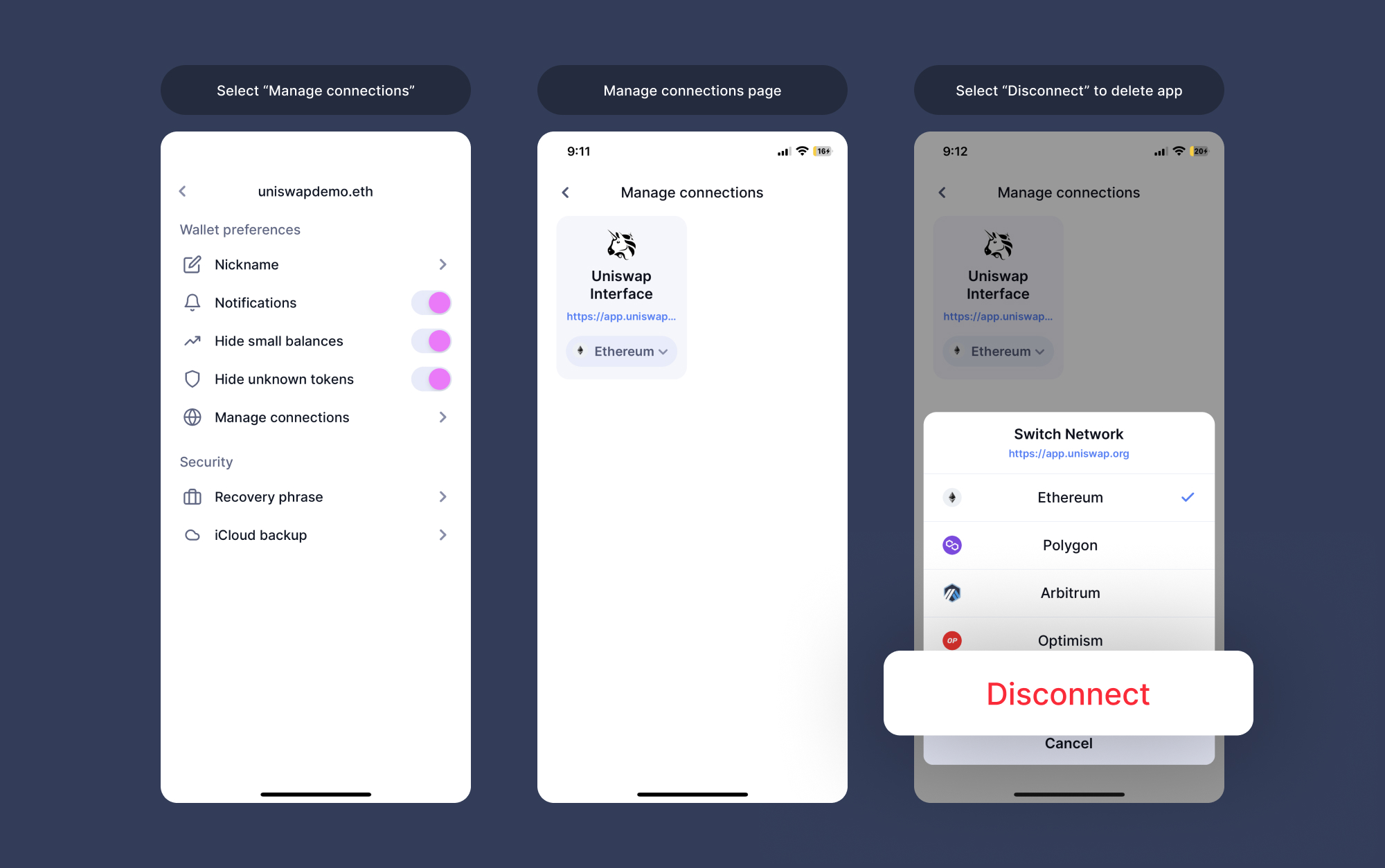 How to manage Uniswap Wallet connections Uniswap Labs