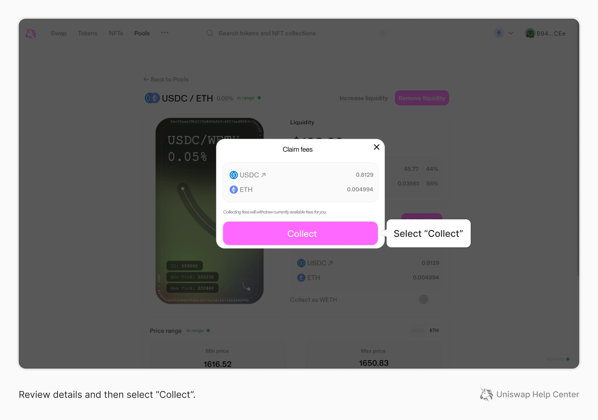 How to collect fees from a liquidity pool on Uniswap v3 Uniswap Labs