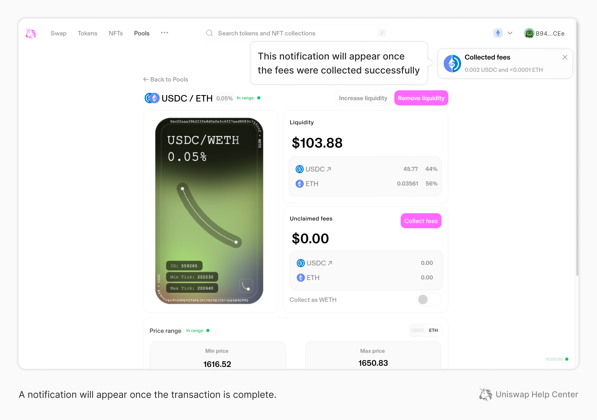 How to collect fees from a liquidity pool on Uniswap v3 Uniswap Labs