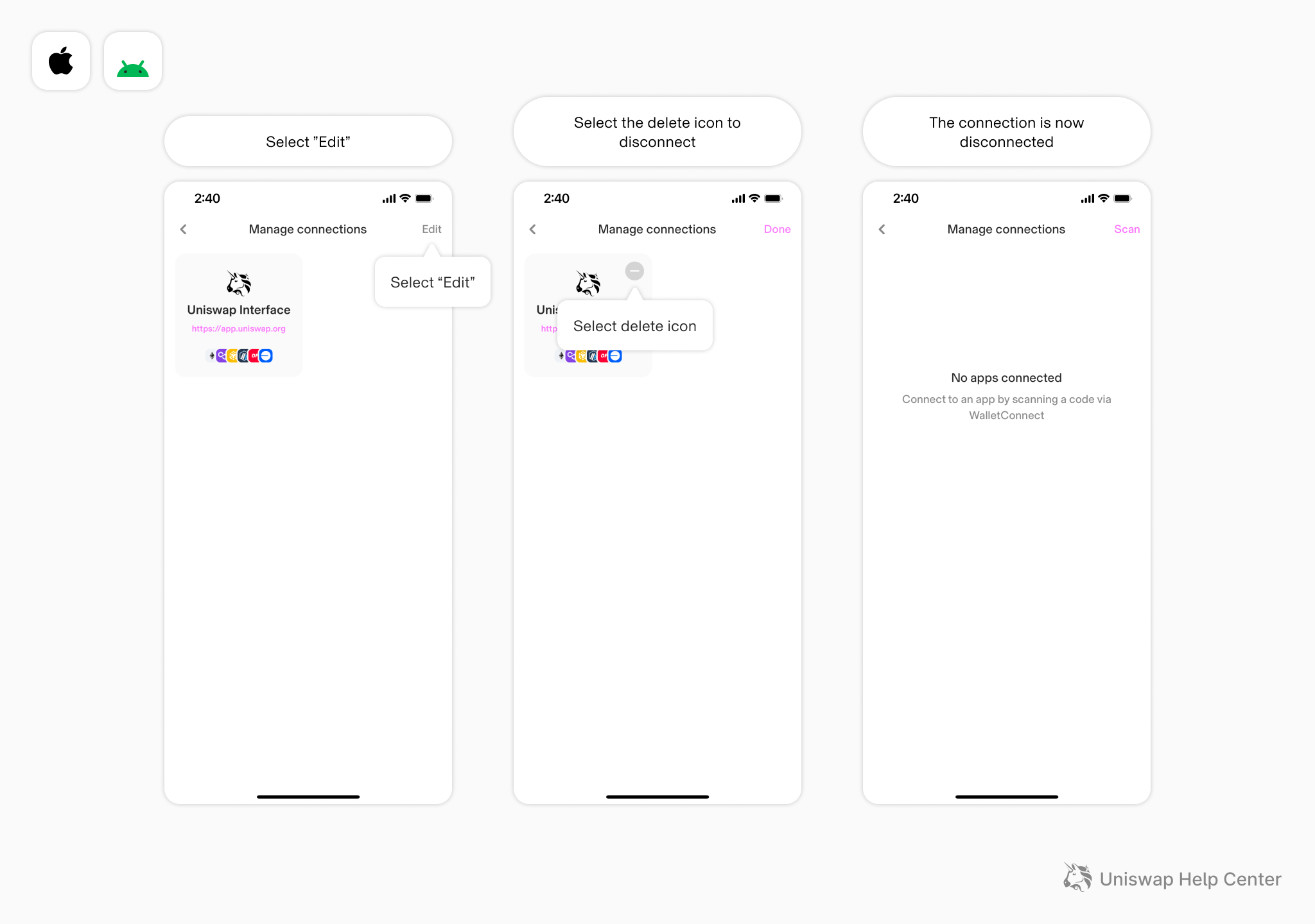 How to manage Uniswap Wallet connections Uniswap Labs