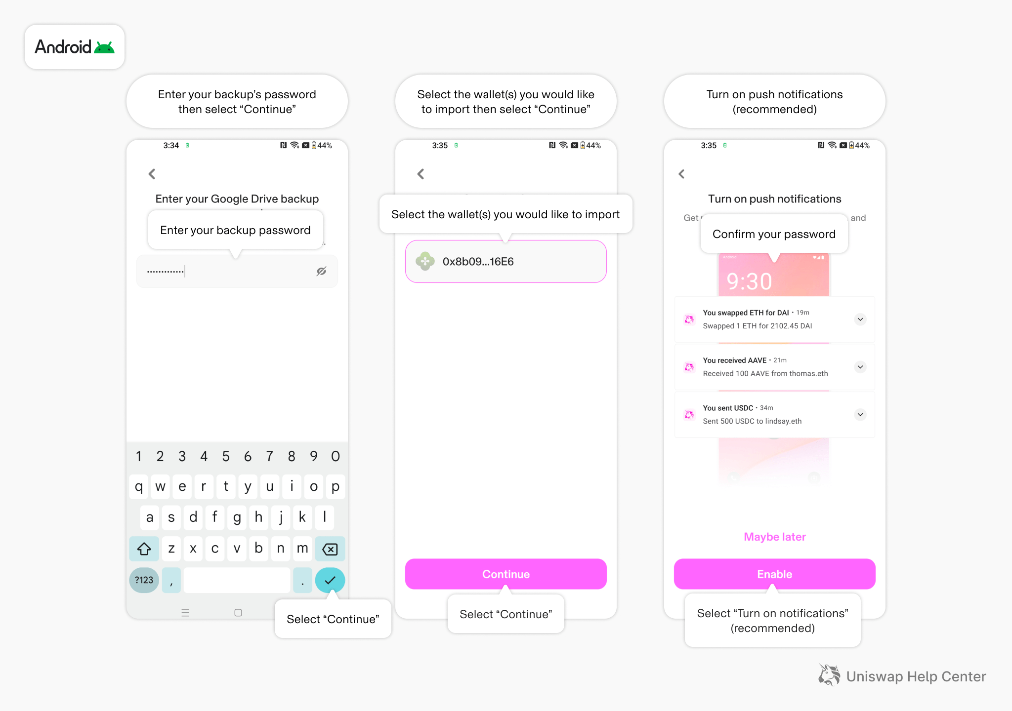 How do I restore my wallet using my iCloud or Google Drive backup