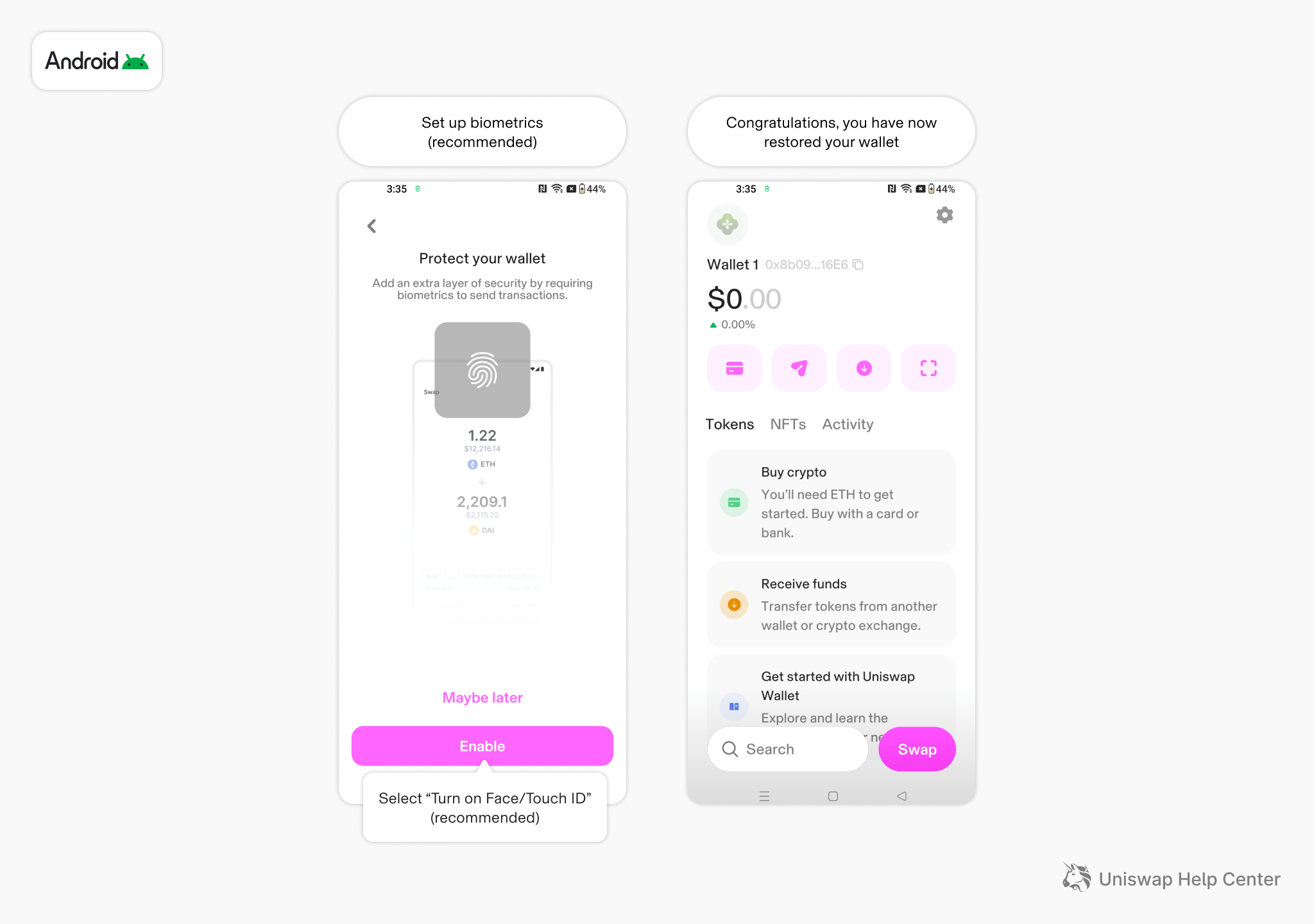 How do I restore my wallet using my iCloud or Google Drive backup