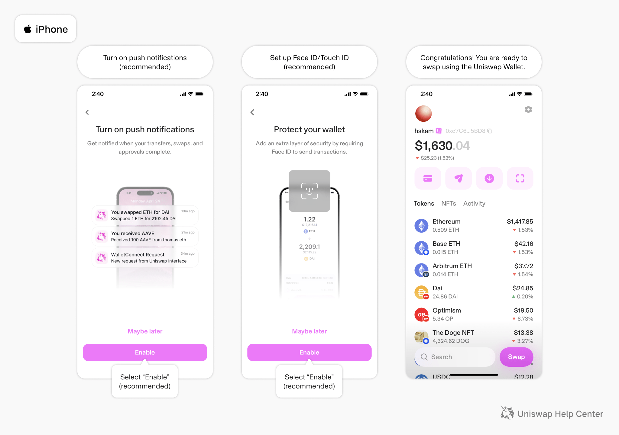 I’m a Trust Wallet user, how do I import my recovery phrase to Uniswap