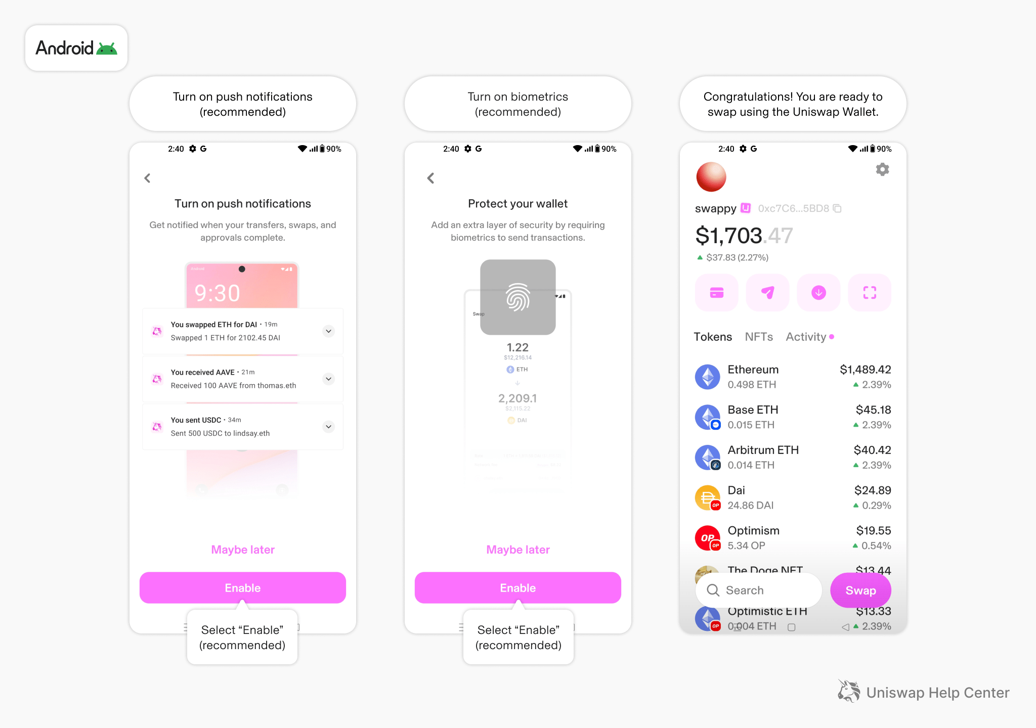 I’m a Trust Wallet user, how do I import my recovery phrase to Uniswap