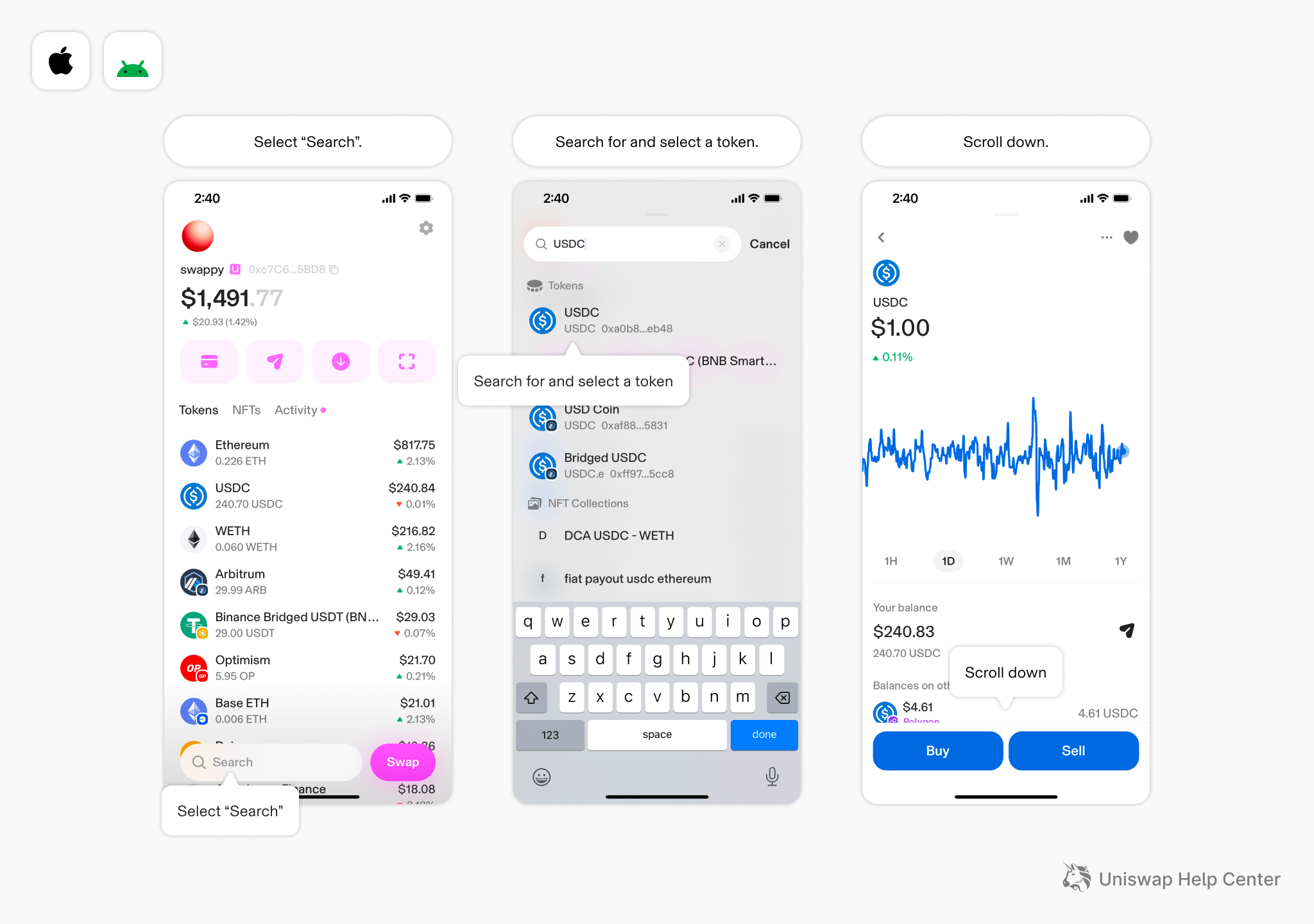 What is a token contract address Uniswap Labs