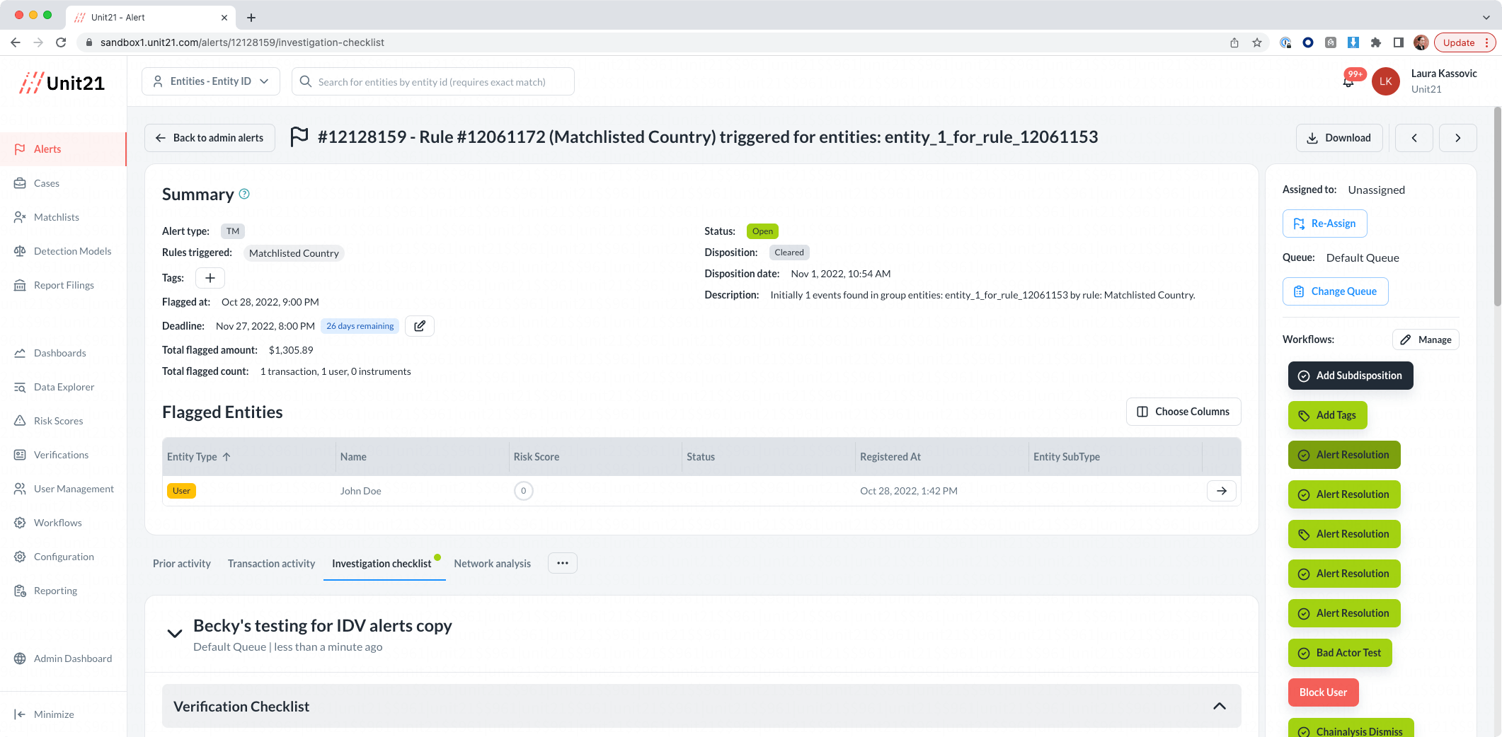 How to dispose a Case Unit21