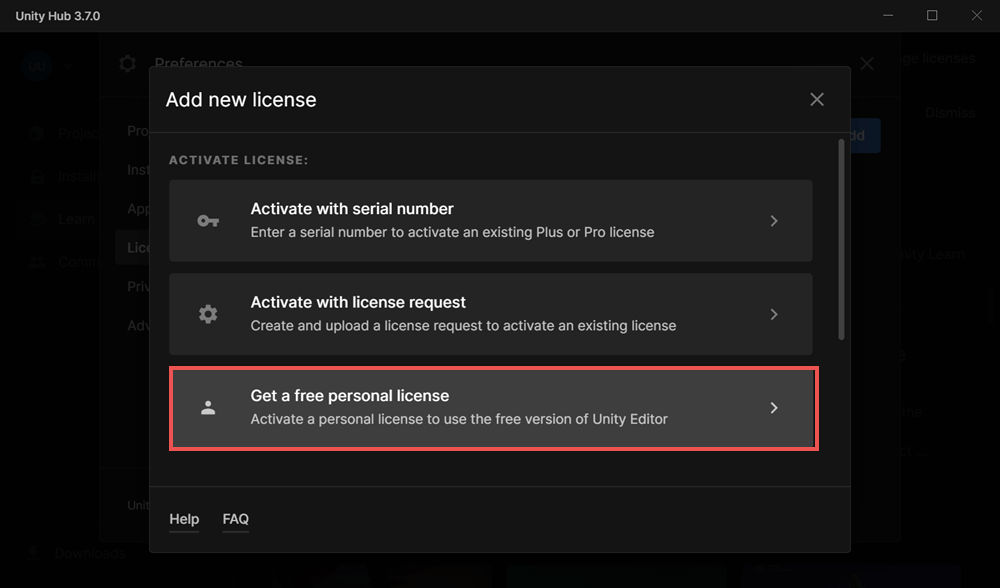 How do I activate my license? Unity