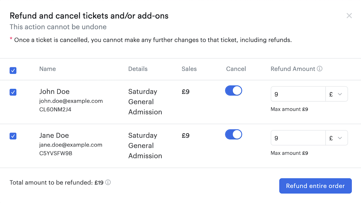 Cancel an order and issue a refund for your event Universe Help Center