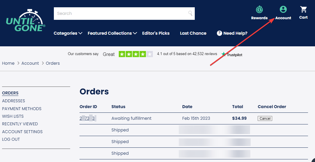 Can I see my order history online? Customer Support Center