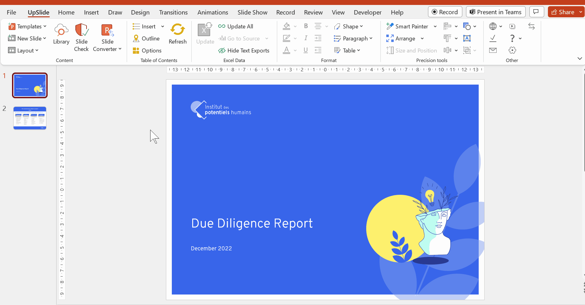 Converting your slides to a new template with Slide Converter UpSlide