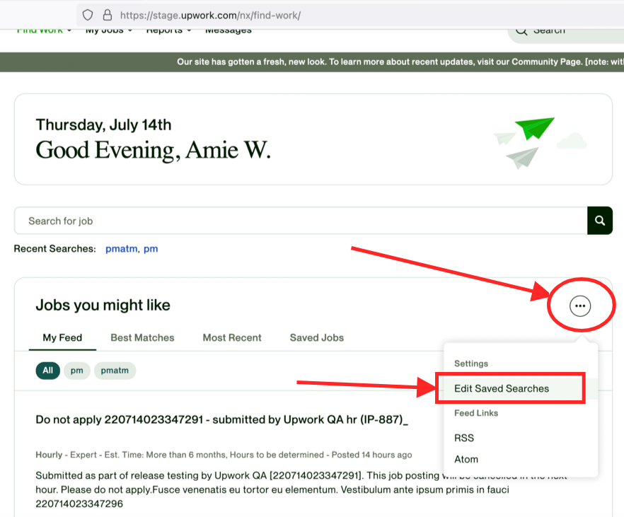 Search for Jobs Upwork Customer Service & Support Upwork Help