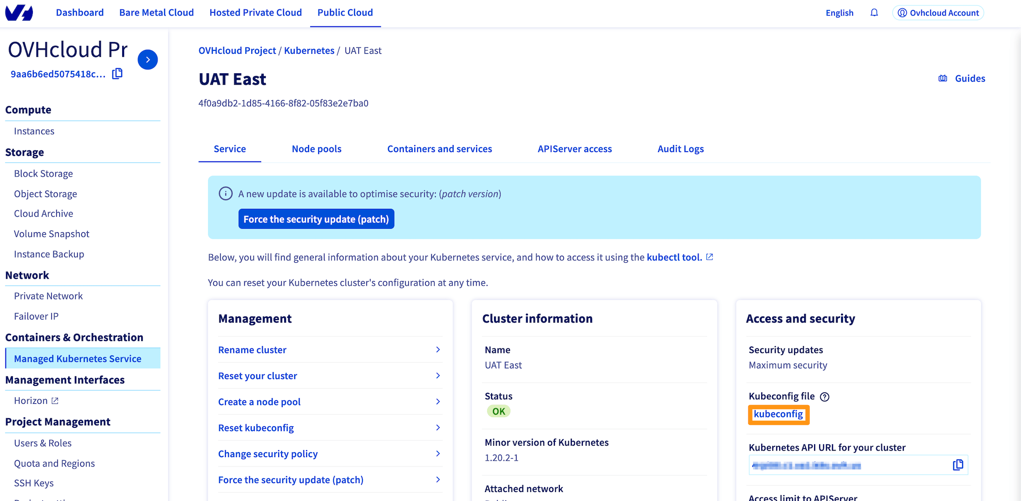How to Configure kubectl on an OVHcloud Managed Cluster