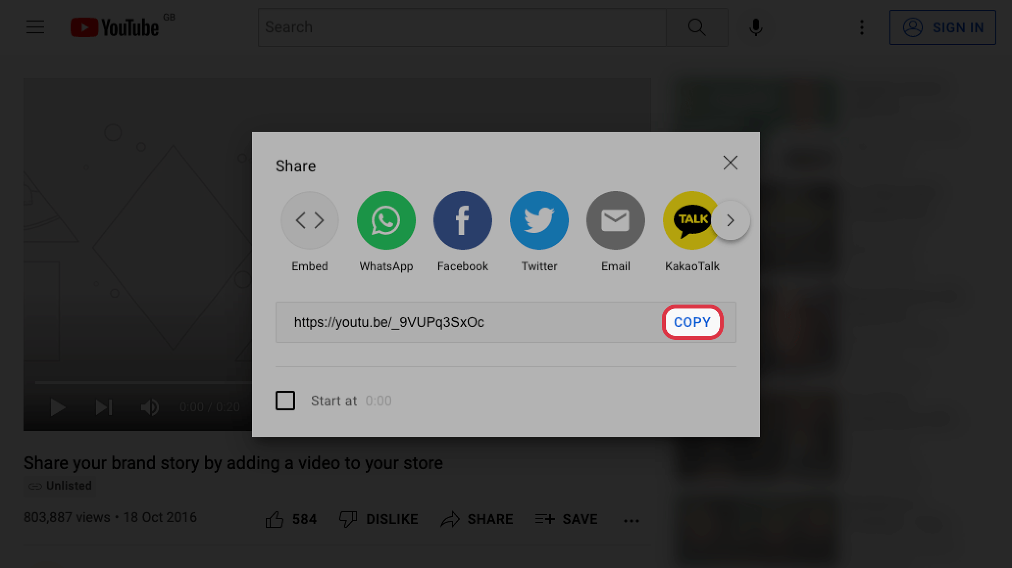 Copying a YouTube video URL Themu Help Center