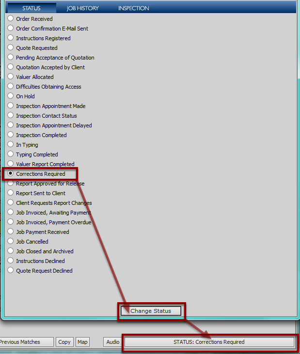 Job Status Tab ValuePRO
