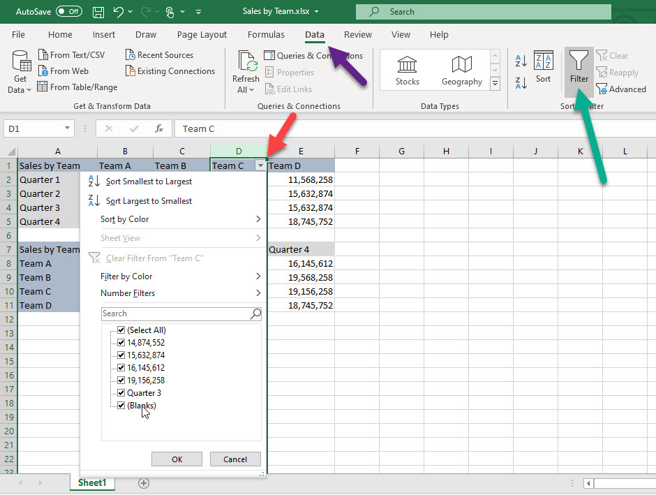 Using the Filter Function to Find Blank Cells in Excel ValuSource Support