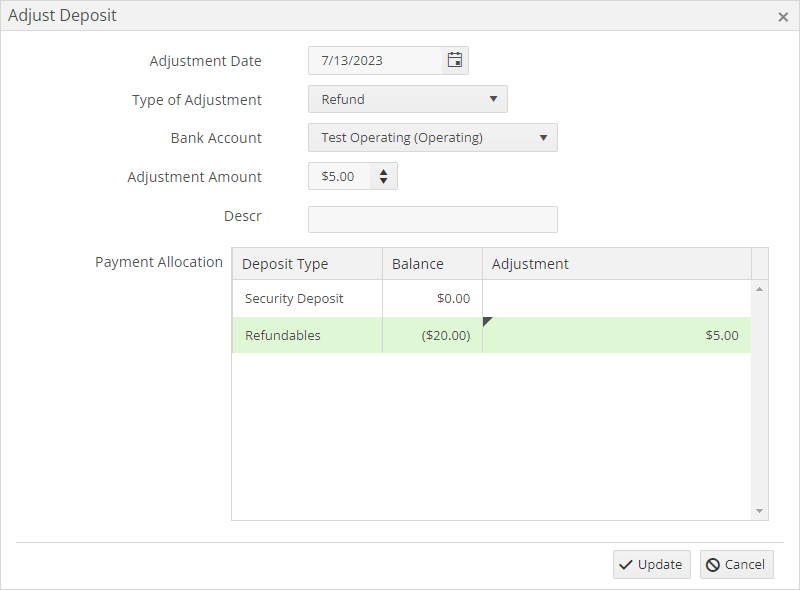 Refundable Deposits Vantaca Library
