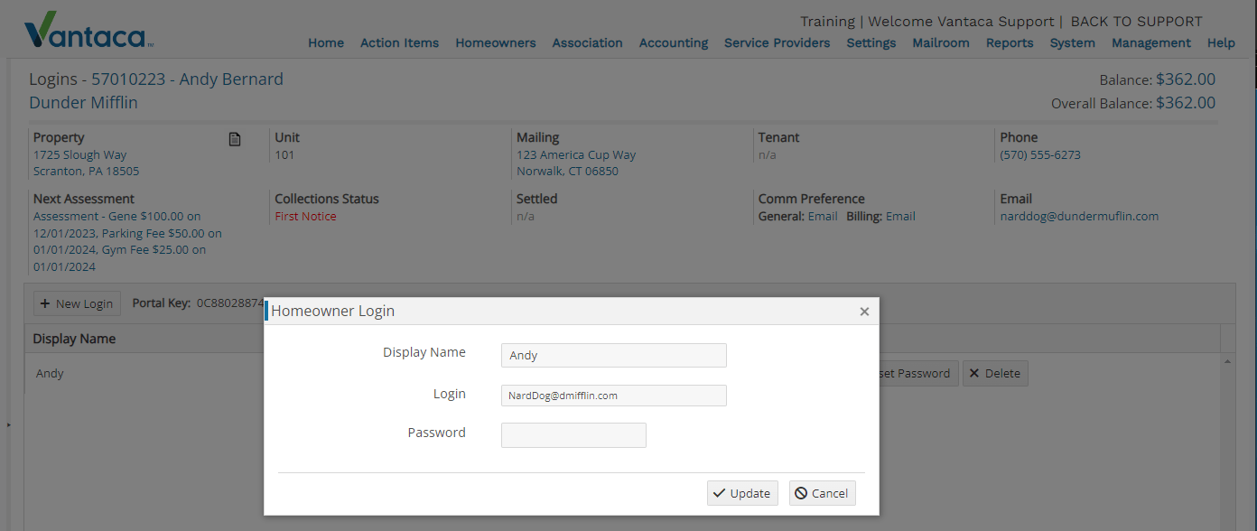 Vantaca Home Resetting a Homeowner's Home Password Vantaca Library
