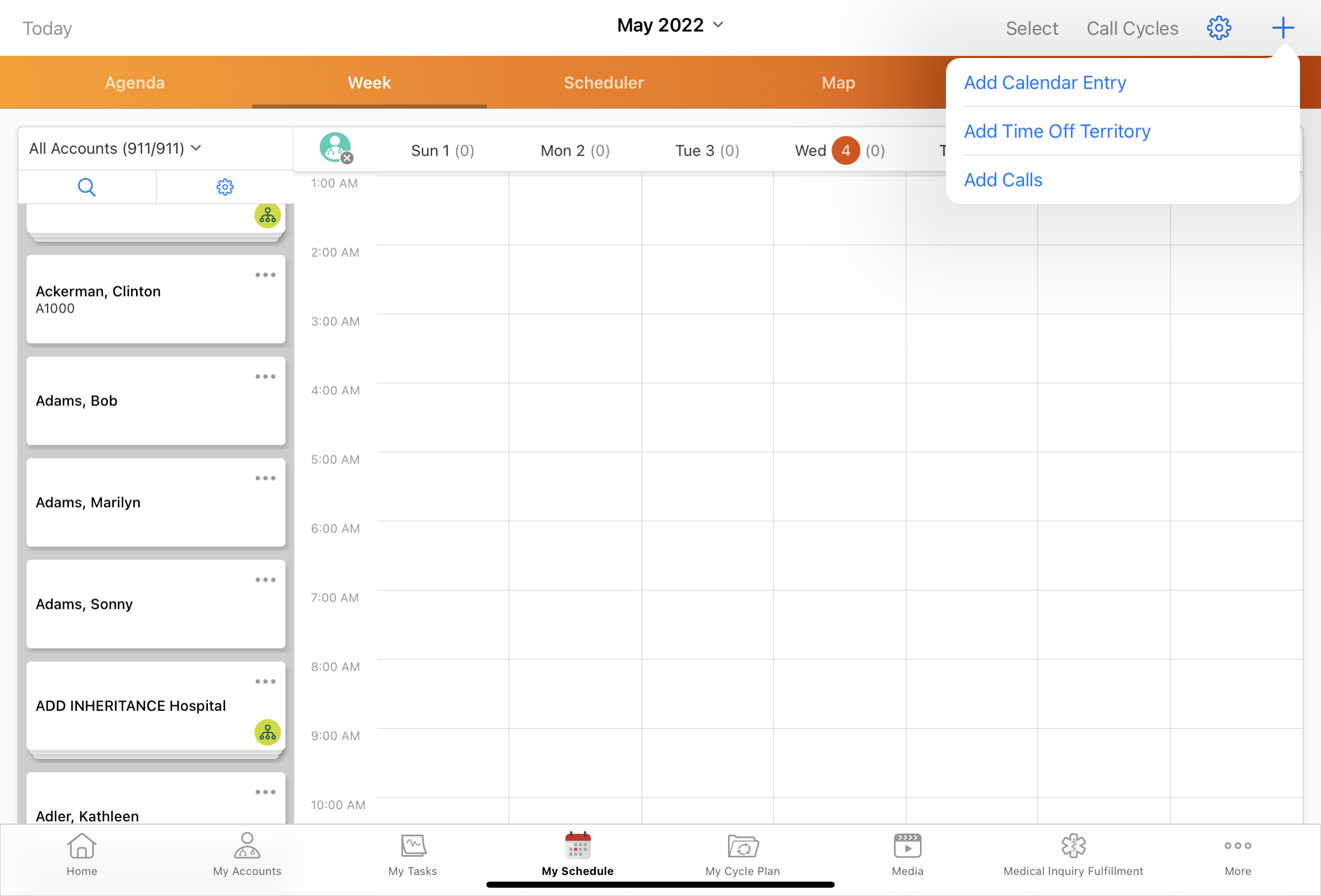How to Remove the Add Calendar Entry Option from My Schedule View in(07)