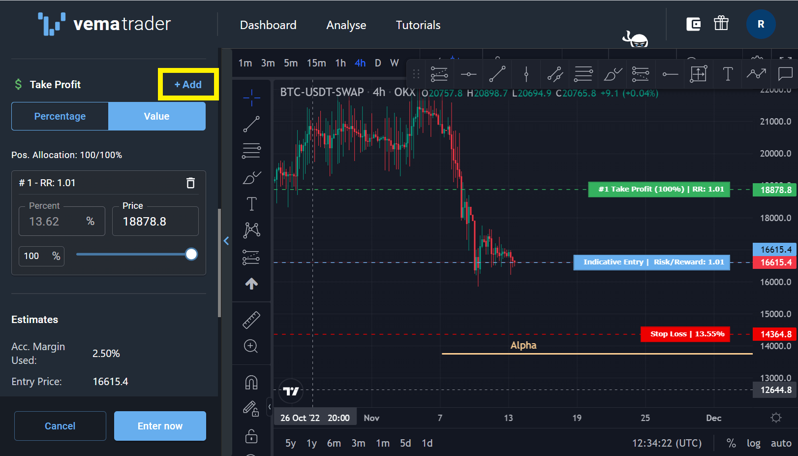 Multiple Take Profits VEMA Trader