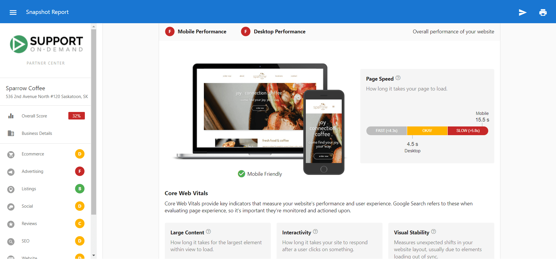 Snapshot Report Grade Calculations – Vendasta Support