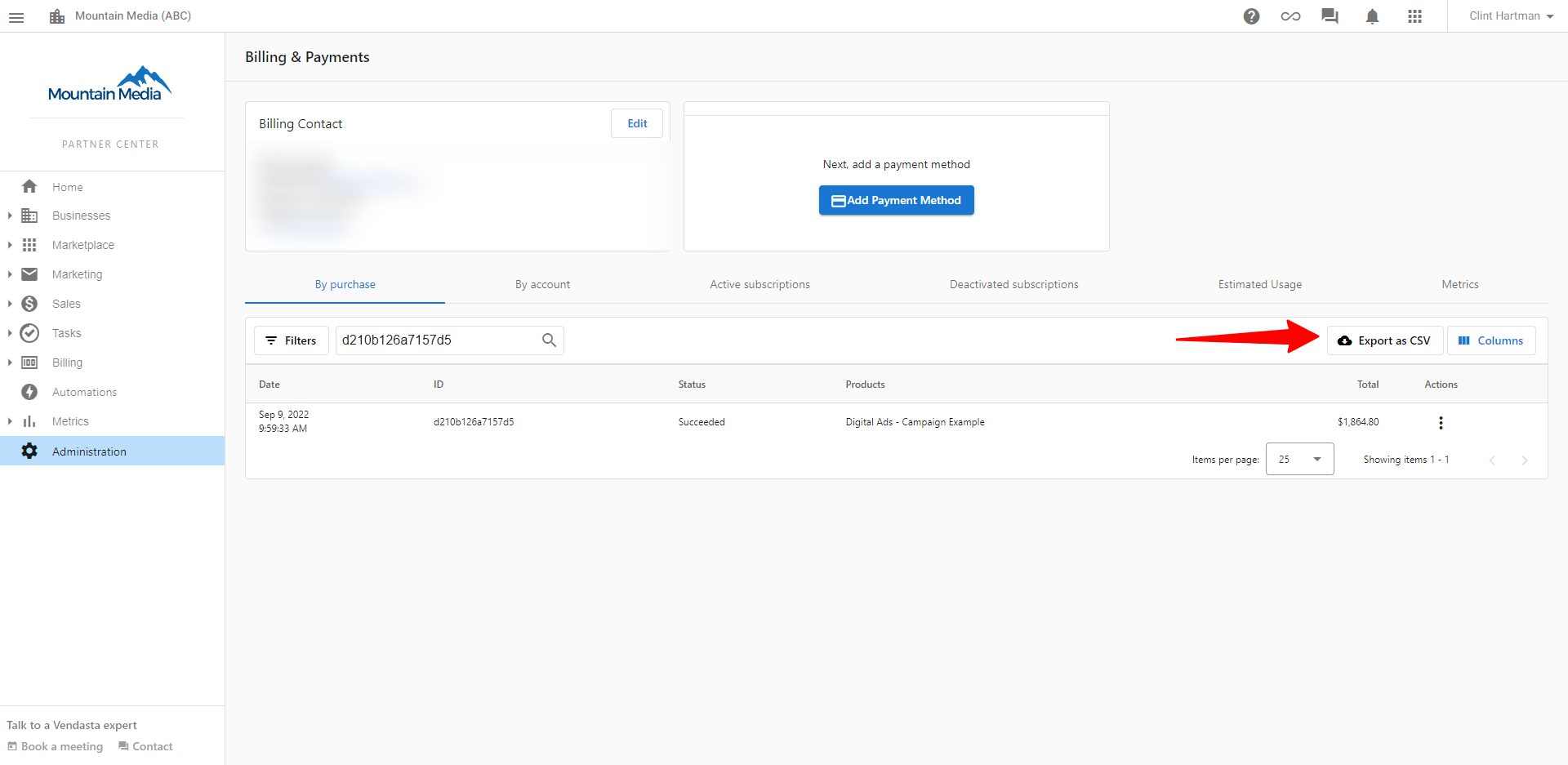 Management Fees Visibility in Billing Vendasta Support