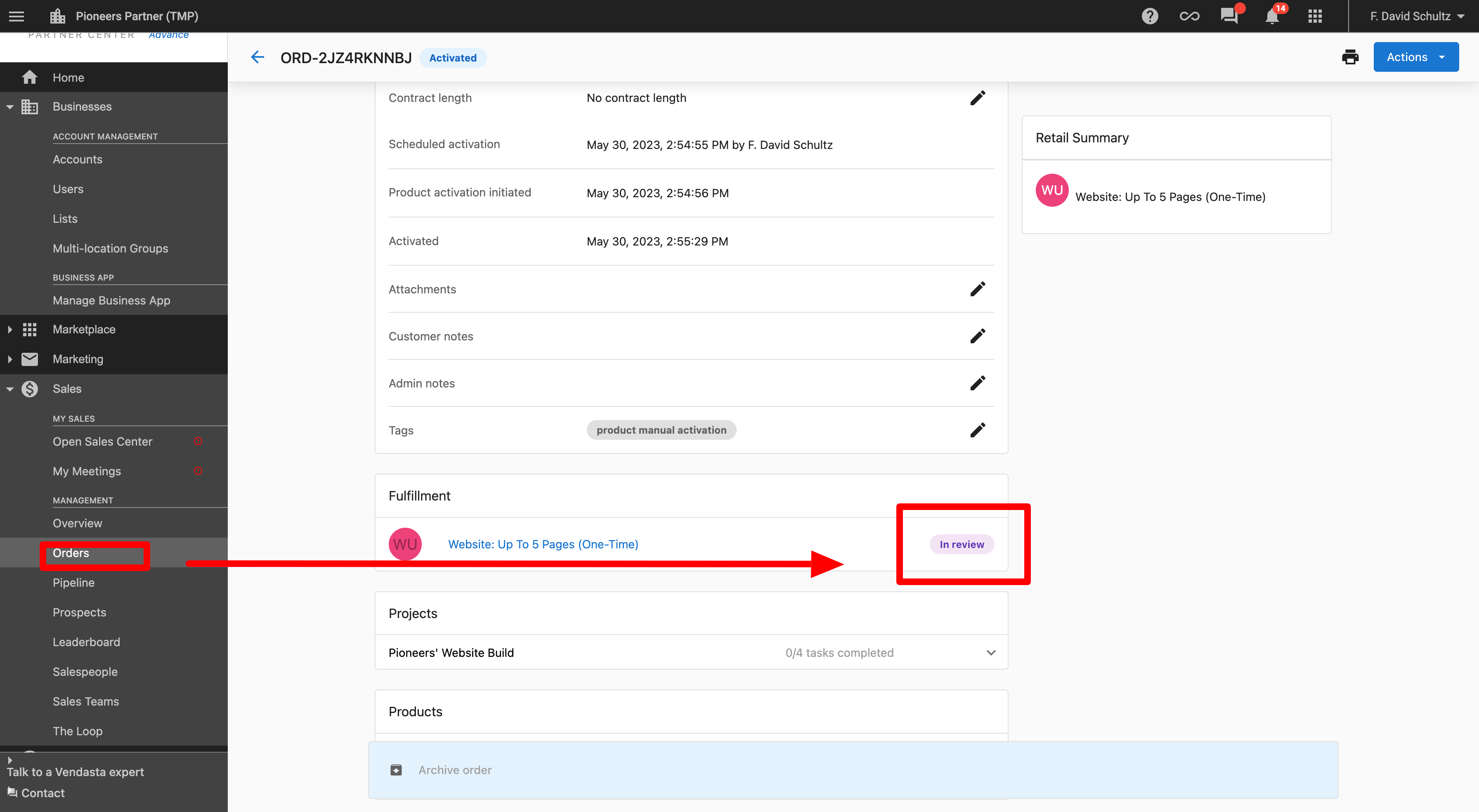 Using Fulfillment Forms Vendasta Support