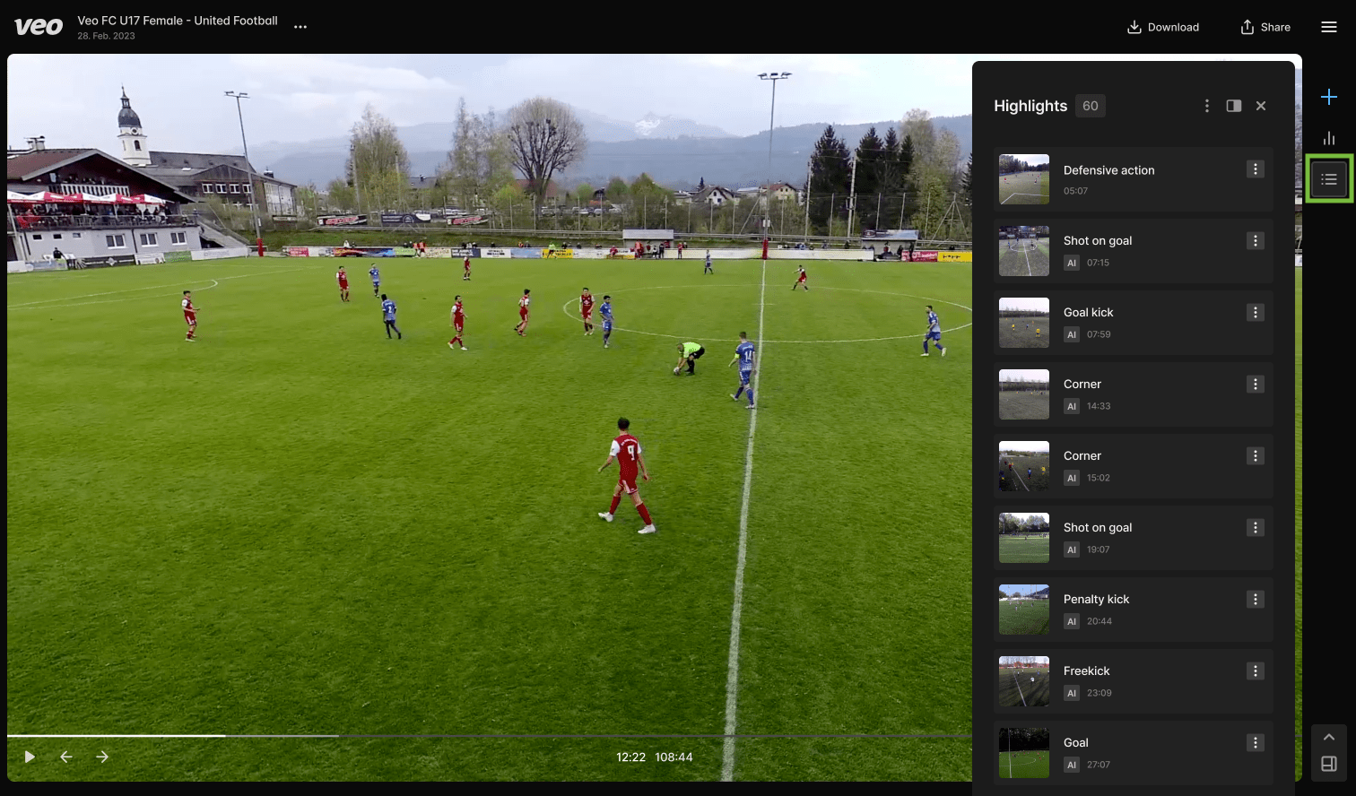 How to add highlights to your Player Profile Veo