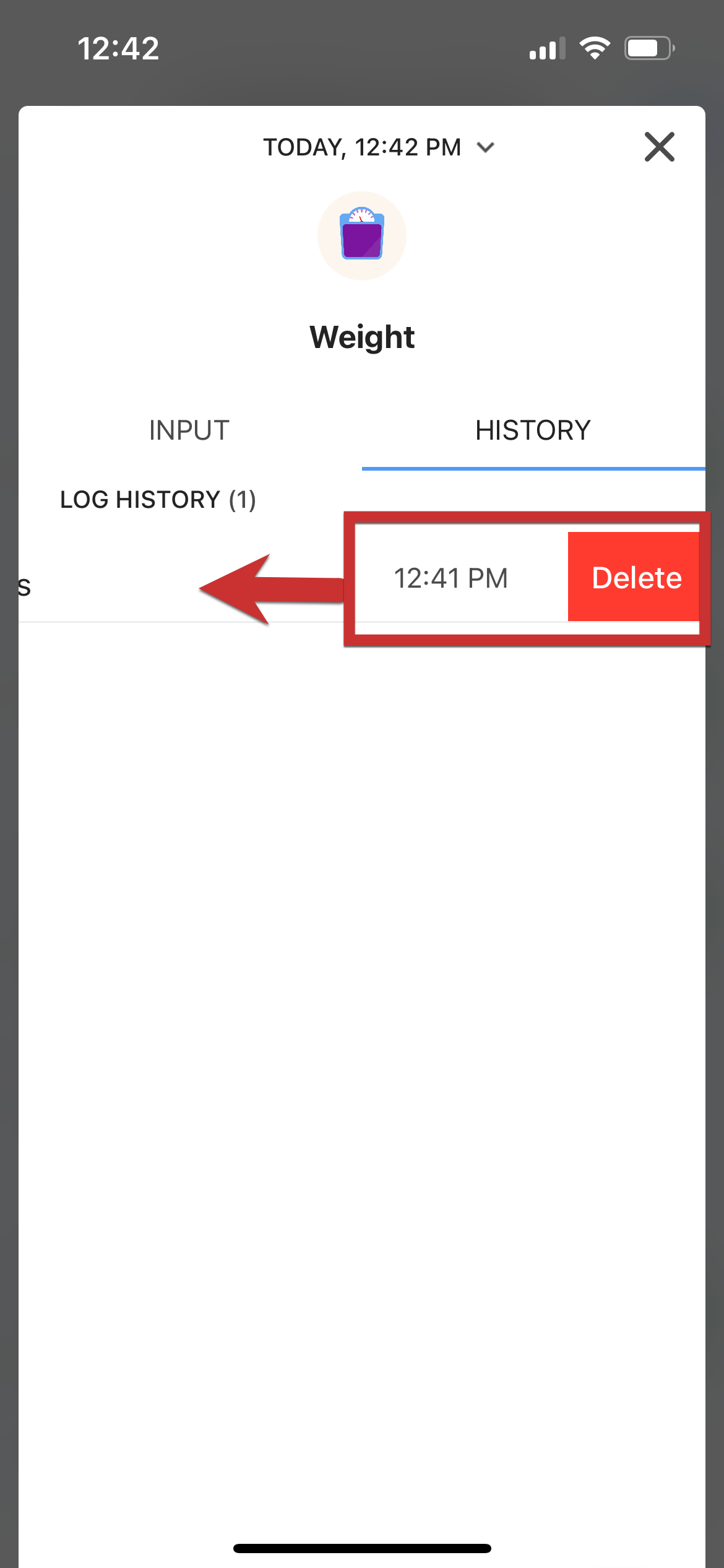 How to Delete Metrics from Trackers (weight, sleep, food, etc) Vida