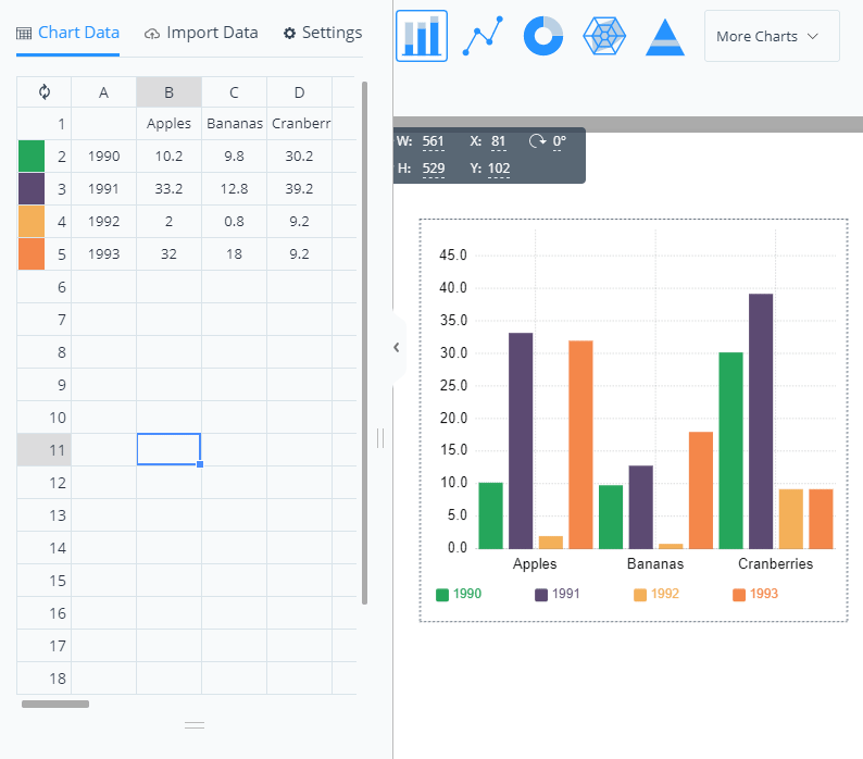 Dynamic fields Visme