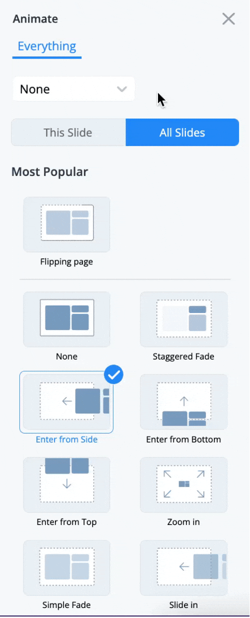 How to easily set Slide Transitions Visme