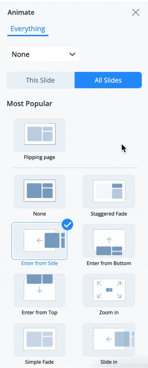 How to easily set Slide Transitions Visme