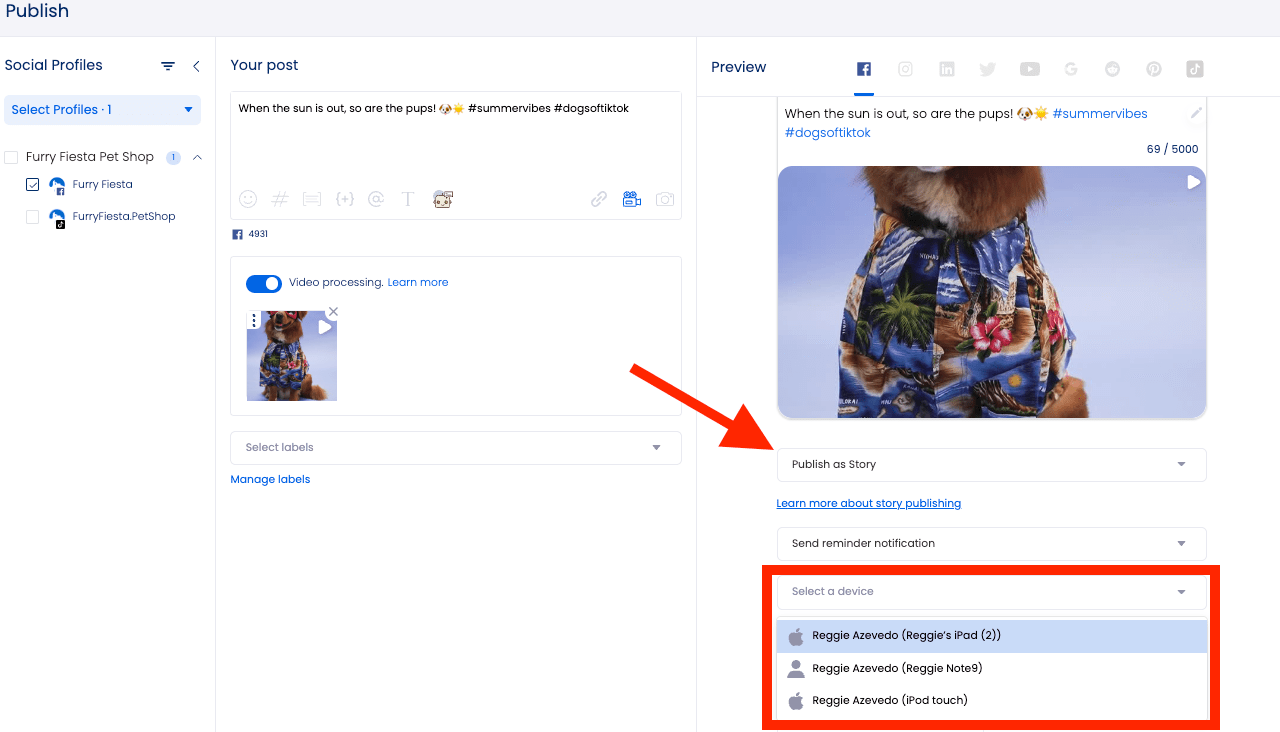 Facebook Story Scheduling Vista Social