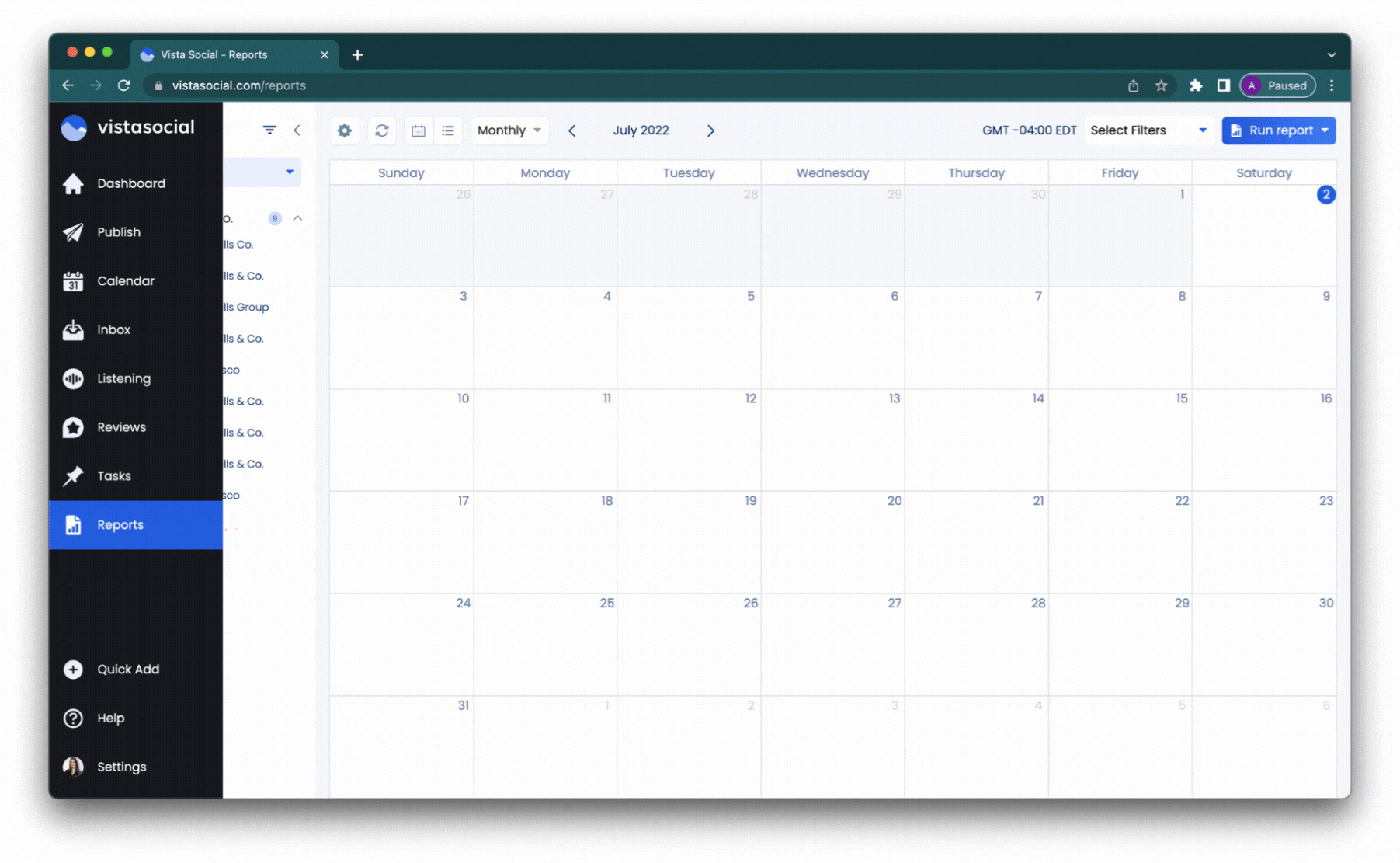 How to schedule reports Vista Social