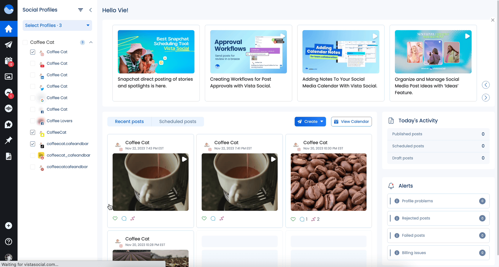 How to change the time zone for your profile group Vista Social
