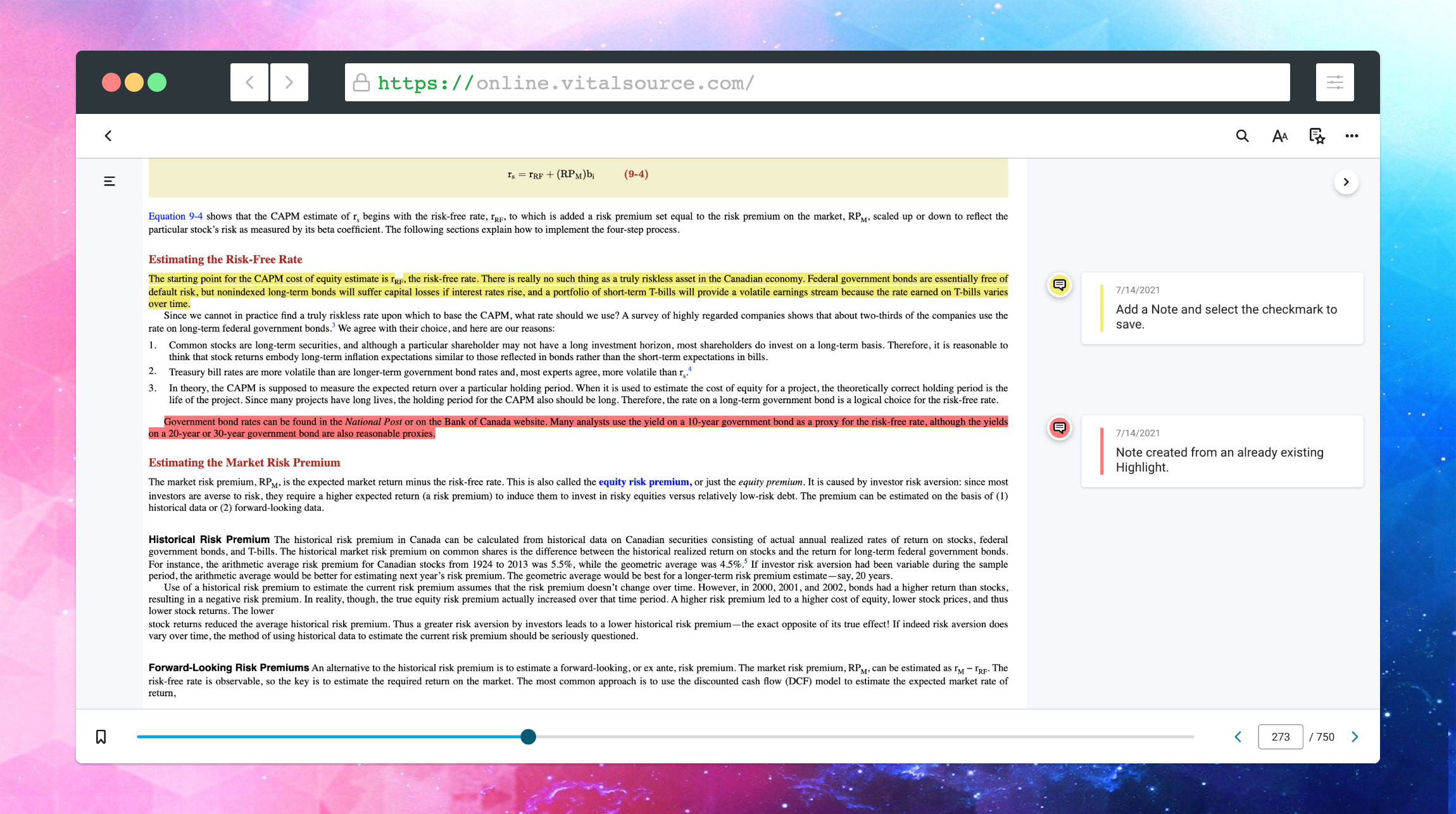 Bookshelf eTextBook Notetaking VitalSource Support